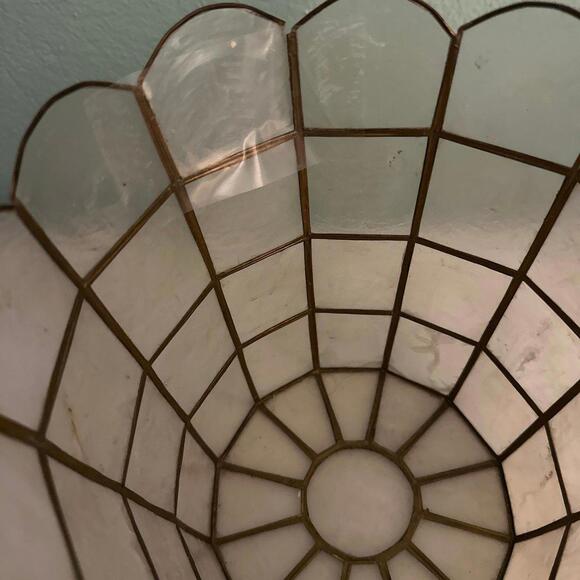 Vintage Capiz Shell Trash Can - Picture 3 of 5